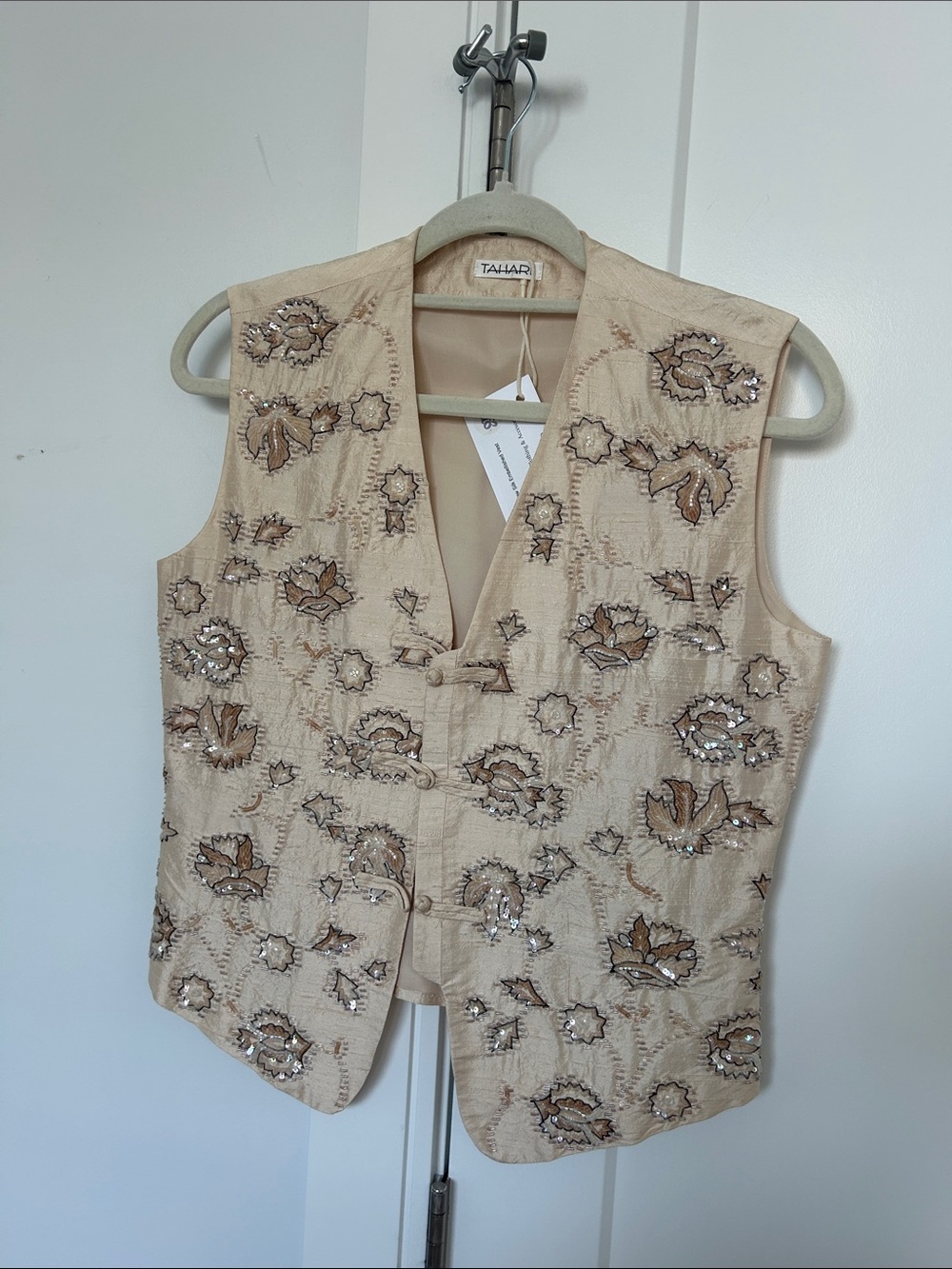 Vintage Tahari Silk Embellished Vest